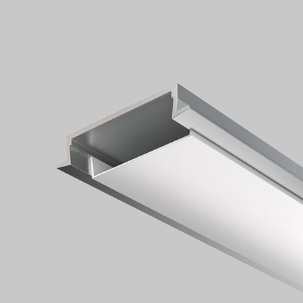 Алюминиевый профиль встраиваемый с накладным фланцем 30x6 (Серебро, 2 м), ALM-3006-S-2M 632018