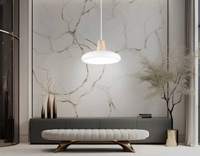 Светильник светодиодный подвесной FL4838 WH/WD белый/дерево 24W 3000-6000K D200*800 (без ПДУ)