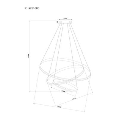 Подвесная люстра Arte Lamp MERIDIANA A2198SP-3BK, 1хLED