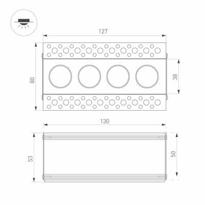 Светильник MS-ORIENT-BUILT-TRIMLESS-TC-S38x127-10W Day4000 (WH-BK, 30 deg, 230V) (Arlight, IP20 Металл, 5 лет)