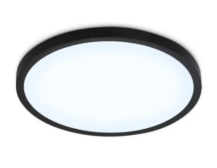 Светильник светодиодный ультратонкий FZ1957 BK черный IP54 26W 5000K D370*15 (Без ПДУ)