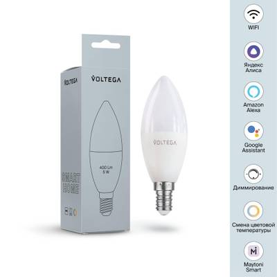 Светодиодная лампа Wi-Fi Candle E14 5W 2700K-6500K MIX DIM, 2427. TM Maytoni
