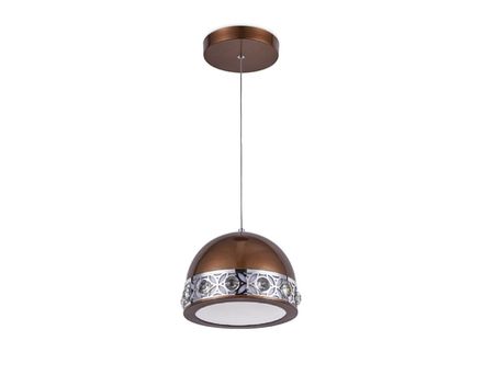 Подвесной светодиодный светильник FA9495 CF/CH кофе/хром 4200K 18W D200*670 (без ПДУ)