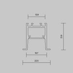 Алюминиевый профиль встраиваемый скрытого монтажа 22x22 (Черный, 2 м), ALM-2222-B-2M 632013