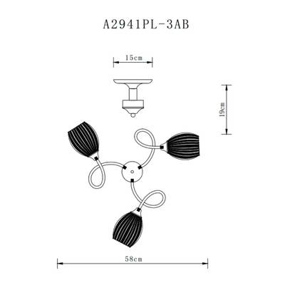 Потолочная люстра Arte Lamp ARYA A2941PL-3AB, 3хE27