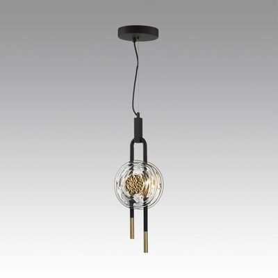5407/12L MODERN ODL_EX24 135 черный/золотой/металл/стекло Подвес LED 12W 3000K 1005Лм MAGNET