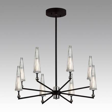 5429/39L MODERN ODL_EX24 137 черный матов./прозрачный/металл/стекло/акрил Люстра LED 39W 3000K 1330Лм FUNGO