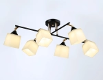 Светильник подвесной TR303089/6 BK/FGD/FR черный/золото/белый матовый E27/6 max 40W 800*580*250