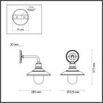 4965/1W NATURE ODL22 735 черный/стекло Ландшафтный настен.светильник E27 1*60W IP44 CAMPA