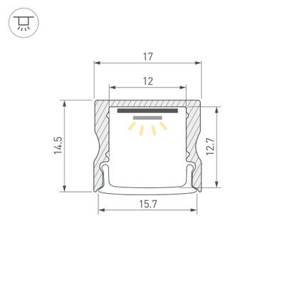 Профиль LINE-1715-2000 WHITE (Arlight, Алюминий)