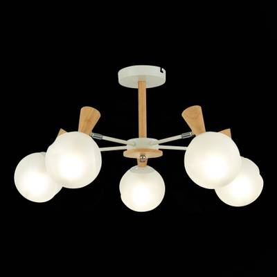 SLE220702-05 Люстра потолочная Белый, Светлое дерево/Белый E14 5*40W