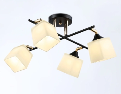 Светильник подвесной TR303084/4 BK/FGD/FR черный/золото/белый матовый E27/4 max 40W 580*580*250