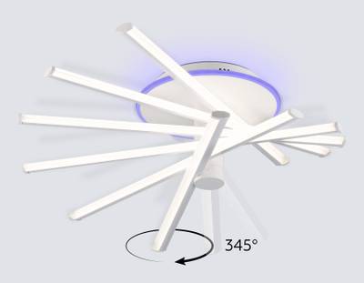 Светильник светодиодный потолочный FL6231 WH белый 88W 3000K-6400K+RGB 605*605*200 (ПДУ ИК)
