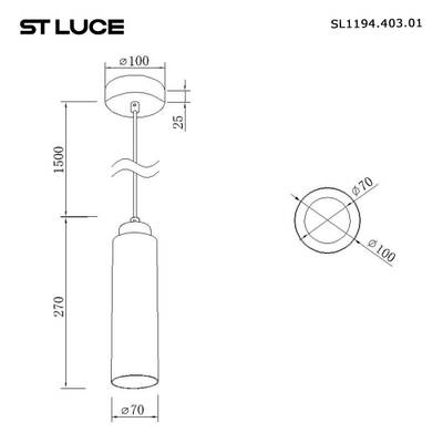 SL1194.403.01 Светильник подвесной ST-Luce Черный/Бежевый GU10 1*5W 4000K