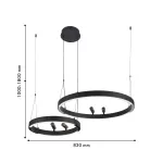 Подвесная люстра Slinga 4474-2P, LED*53W + LED*33W + 4*LED*3W, 2075LM, 3000-6500K. ТМ F-Promo