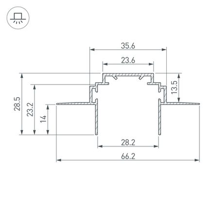 Профиль-держатель TEK-PLS-ZM-2000 (Arlight, Алюминий)