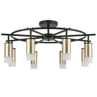 LR7184081 Люстра RULLO 8х50W GU10 ЧЕРНЫЙ/ЗОЛОТО (571718+214440-8+202431-8)