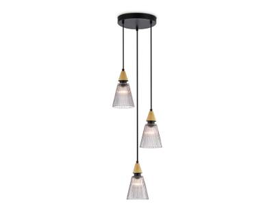 Светильник подвесной LH58112/3 BK/LW/SM черный/светлое дерево/дымчатый E14*3 max 40W D270*1200