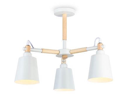Подвесная люстра TR82204/3 WH/LWD белый/светлое дерево E27/3 max 40W D560*430