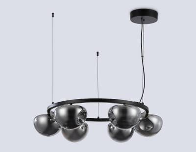 Светильник светодиодный подвесной LH12003/6 BK/GD/SM черный/золото/дымчатый 36W 3000K D760*175