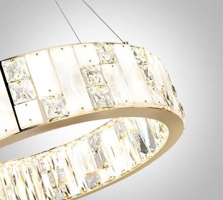 5072/60L HALL ODL24 597 золото/прозрачный/белый/металл/хрусталь/алебастр Люстра LED 46W 3700K CROSSA