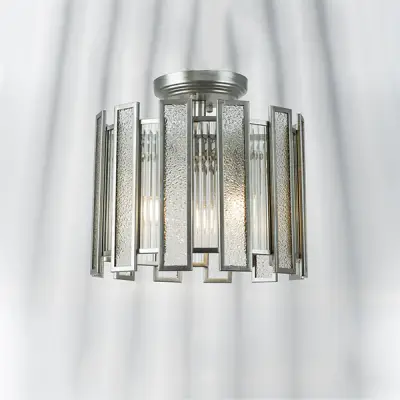 712044 Люстра AGAVE 3х40W E27 СЕРЕБРО С ПАТИНОЙ/ПРОЗРАЧНЫЙ Lightstar