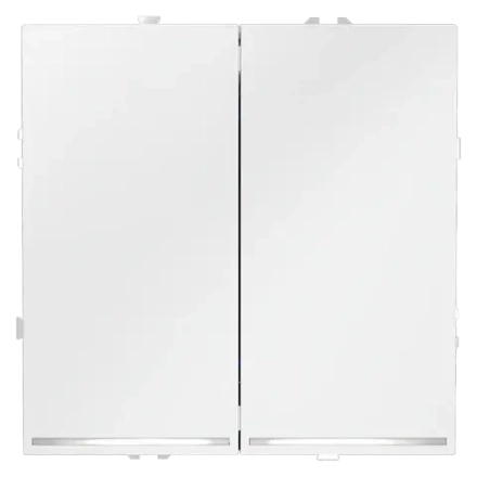 VLS020202 Выключатель встраиваемый VOLTUM S70 двухклавишный с подсветкой 10А, (белый матовый). (ТМ Maytoni)