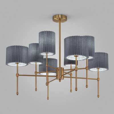 Умный потолочный светильник с тканевыми абажурами 60162/8 латунь