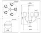 Светильник на штанге LH75351/5 SB/WH бронза/белый E14*5 max 40W D630*780