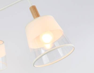 Светильник подвесной TR4737/3 WH/LW белый/светлое дерево E27/3 max 40W D760*350