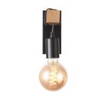 SL1142.401.01 Светильник настенный Черный, Светлое дерево E27 1*60W