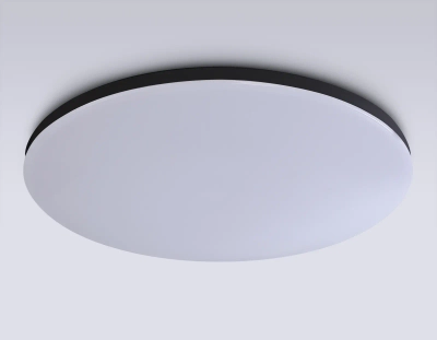 Потолочный светодиодный светильник с Wi-Fi Яндекс Алисой/Tuya/Smart Home/Alexa FZ2006 BK черный IP54 30W 3000K-6500K+RGB D450*60 (ПДУ ИК)