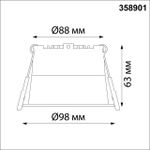 358901 SPOT NT22 283 белый Светильник встраиваемый светодиодный IP20 LED 4000К 12W 220V TRAN