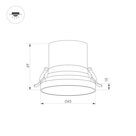 Светильник MS-VOLCANO-BUILT-R65-6W Day4000 (BK, 38 deg, 230V) (Arlight, IP20 Металл, 5 лет)