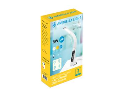 Светодиодная настольная лампа с дисплеем DE510 BR коричневый LED 3000-6400K 6W+LCD 2W