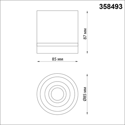 358493 OVER NT20 448 серебро Светильник накладной IP20 LED 4000K 12W 220V ARUM