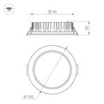 Светильник MS-MIST-BUILT-R105-9W Warm3000 (WH, 110 deg, 230V) (Arlight, IP54 Металл, 5 лет)