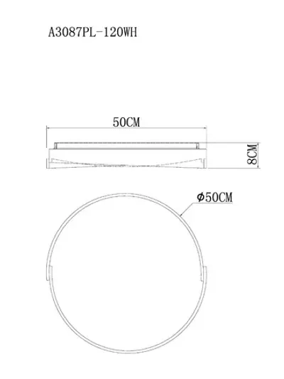 Потолочный светильник Arte Lamp ZIBAL A3087PL-120WH, 1хLED