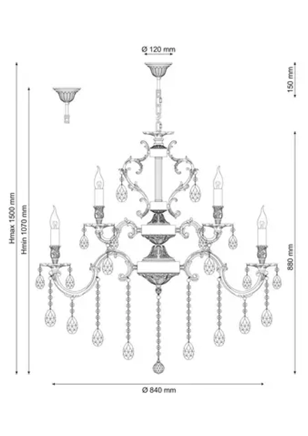 Люстра Lucia Tucci BARLETTA 1730.15 antique