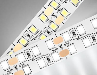 Светодиодная лента двухрядная GS1702 2835 240Led/ 24W m/ 12V IP20 4500K/ 5000*10*1.2mm/ кратность резки 25mm (2 конт.)