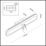 6641/14WL HIGHTECH ODL24 000 металл/черный/акрил Настенный светильник IP20 LED 14W 3000K 220V с датчиком движения и диммером яркости SATRION