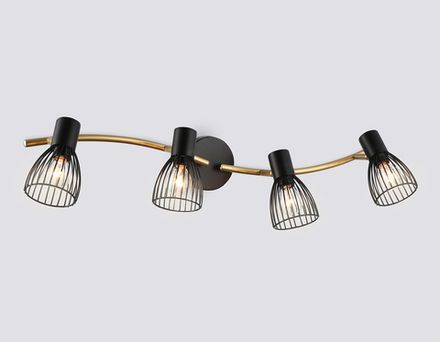 Светильник накладной TR8662/4 BK/GD черный/золото E14/4 max 60W 760*100*170