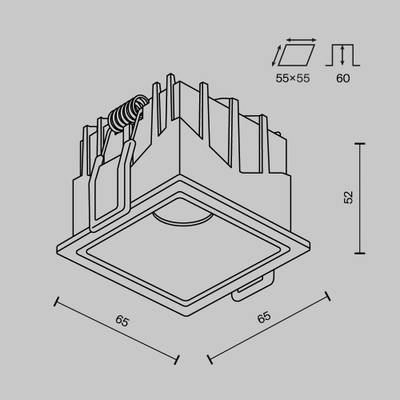 Встраиваемый светильник Alfa LED 4000K 10Вт 50°, DL043-01-10W4K-SQ-B-1. TM Maytoni