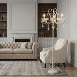 Торшер с хрусталем белый 12205/3F белый, E14х3