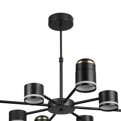 8234/8C COMFI LN25 черный, металл/акрил Люстра потолочная LED GX53 8*10W + LED-проектор 4*5W 2700К 220V VIRSAVA