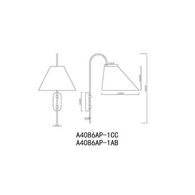 Бра Arte Lamp RONDO A4086AP-1AB, 1хE14