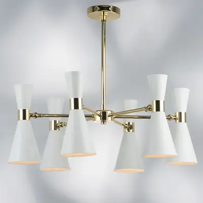 816066 Люстра DUMO 6х40W E14 БЕЛЫЙ МАТОВЫЙ/ЗОЛОТО Lightstar