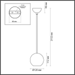 6626/1L HIGHTECH ODL24 177 черный/металл/травертин Подвесной светильник IP20 LED GU10 7W (не в комплекте) 220V TRAVERTINO