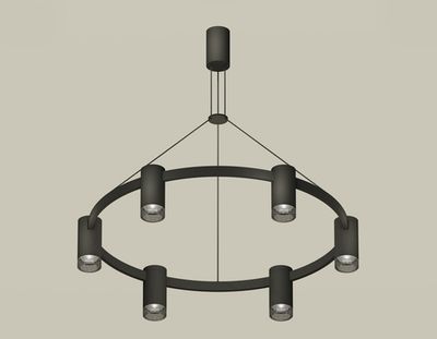 Комплект подвесного светильника с композитным хрусталем XB9022201/6 SBK/BK черный песок/тонированный MR16 GU5.3 (С9022, N6151)