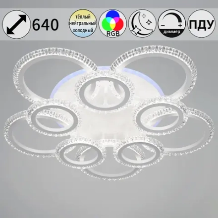 36890-0.3-5+5A WH (RGB) светильник потолочный Reluce, LED